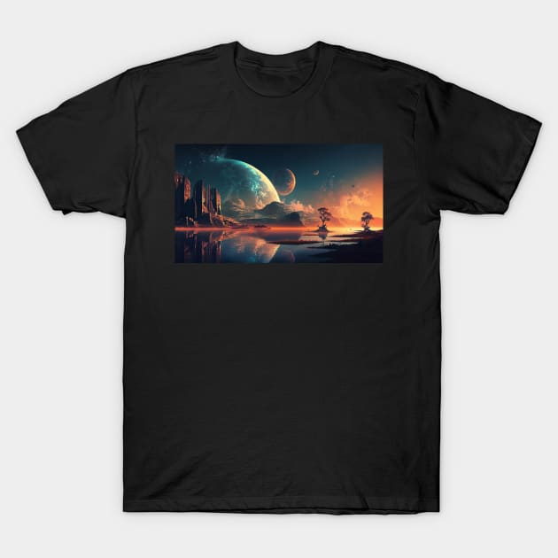 Galactic land T-Shirt by Aura.